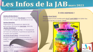 Couverture de la lettre d'infos JAB Mars 2023