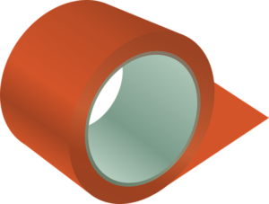 un rouleau de scotch rouge