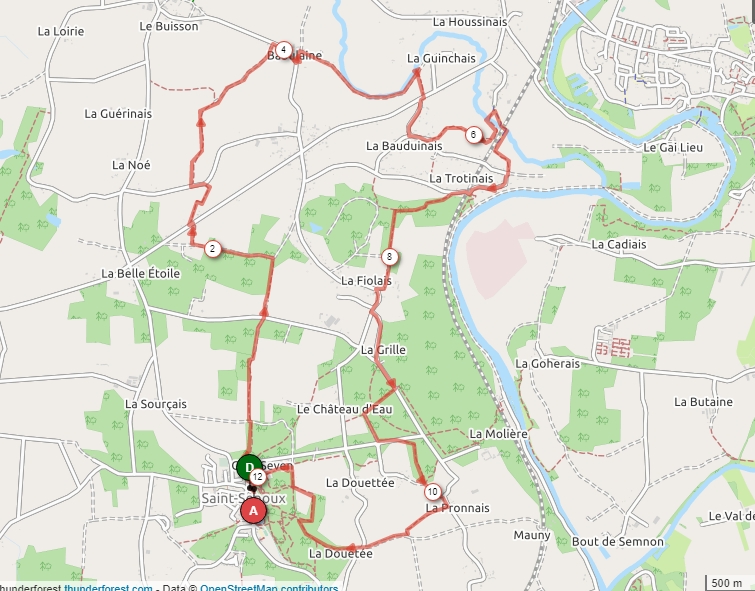 Carte du circuit mesnuel de St Senoux