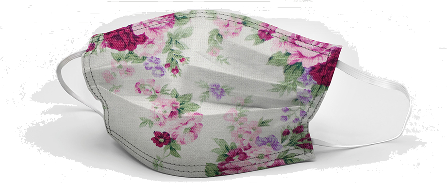 Un masque aux motifs floraux