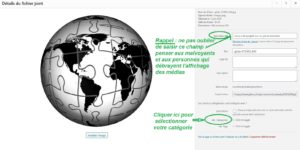Une copie d'écran montrant comment saisir la catégorie de média