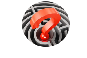 Une point d'interrogation rouge au milieu d'un labyrinthe