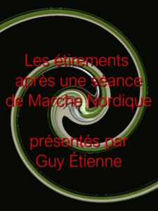 Guy Etienne nous montre comment pratiquer les étirements. La démonstration a lieu en plein air devant la pelouse du lieu de rendez-vous à Pont Réan.