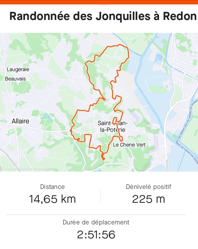 carte du circuit des 15 Km