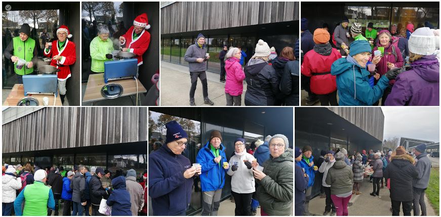 Montage de plusieurs photos de dégustation de vin chaud
