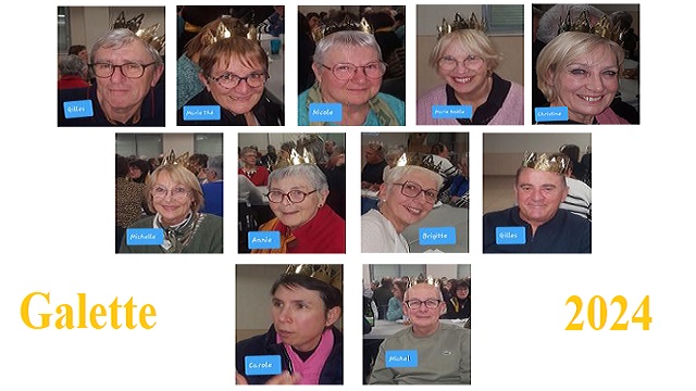 Une pyramide des photos des rois et reines de la section Marche Nordique